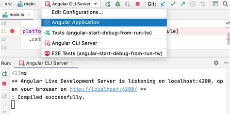 To start a Tomcat server with debug enabled we need to prepend jpda to the arguments. . Run angular in debug mode intellij